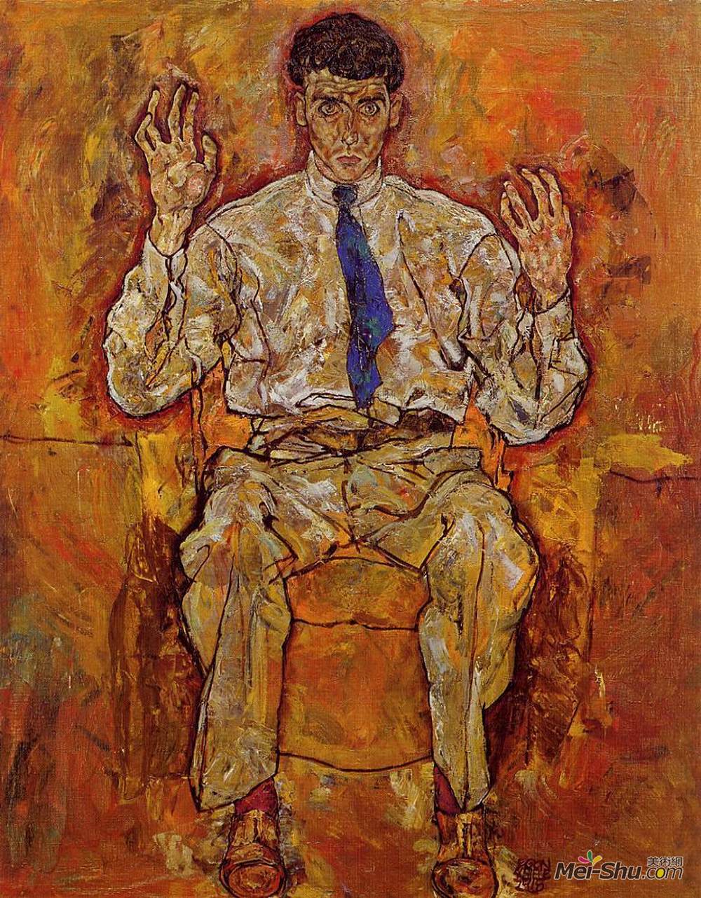埃贡·席勒(Egon Schiele)高清作品《艾伯特巴黎画像》