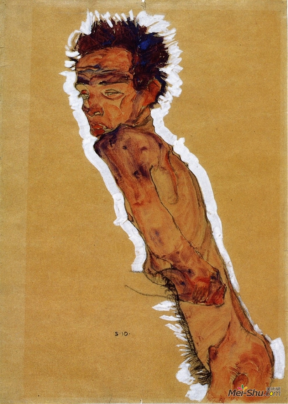 埃贡·席勒(Egon Schiele)高清作品《裸体自画像》