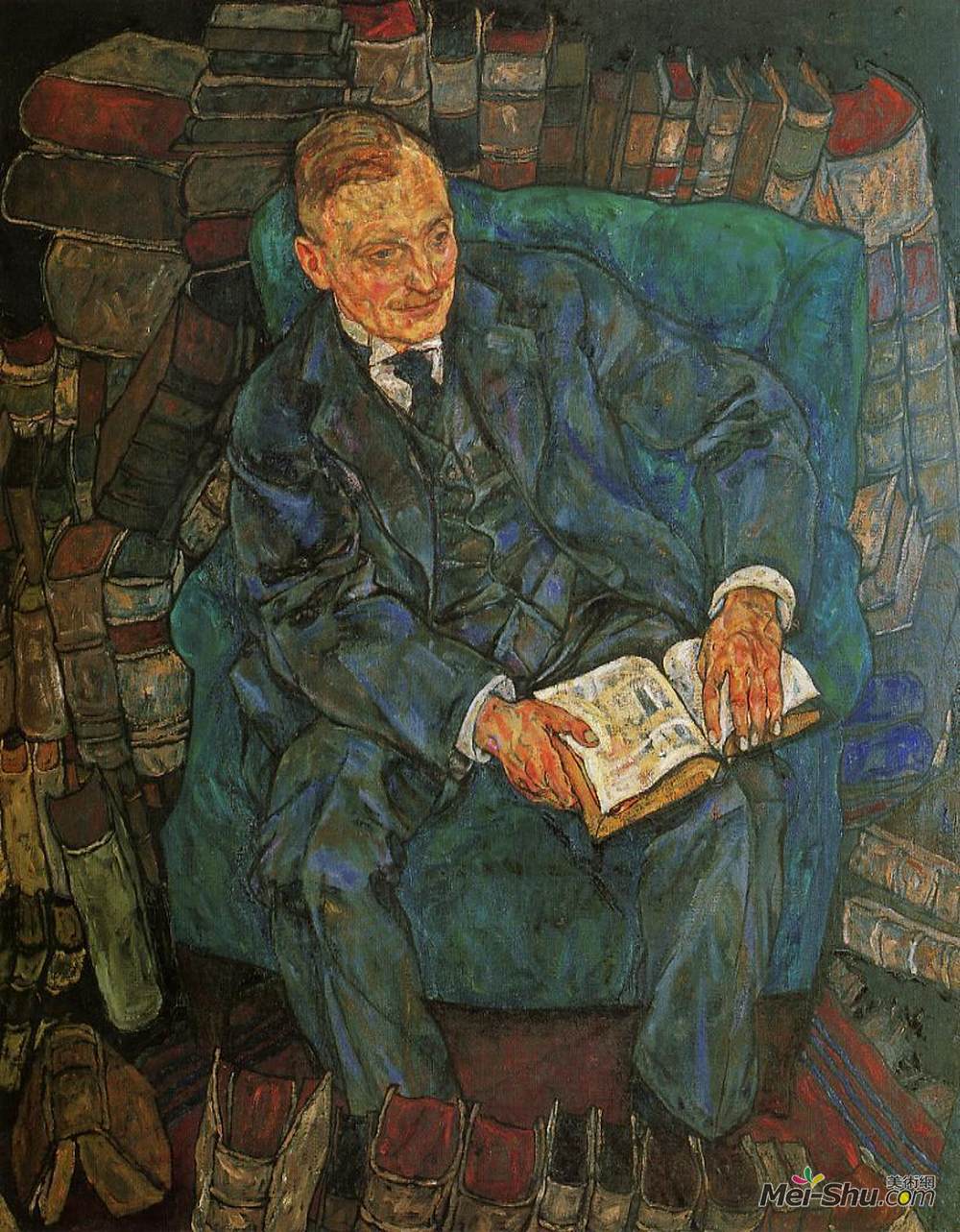 埃贡·席勒(Egon Schiele)高清作品《Portrait of Dr. Hugo Koller》