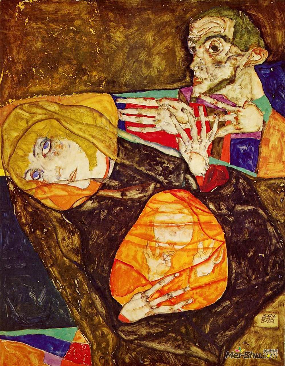 埃贡·席勒(Egon Schiele)高清作品《神圣家族》