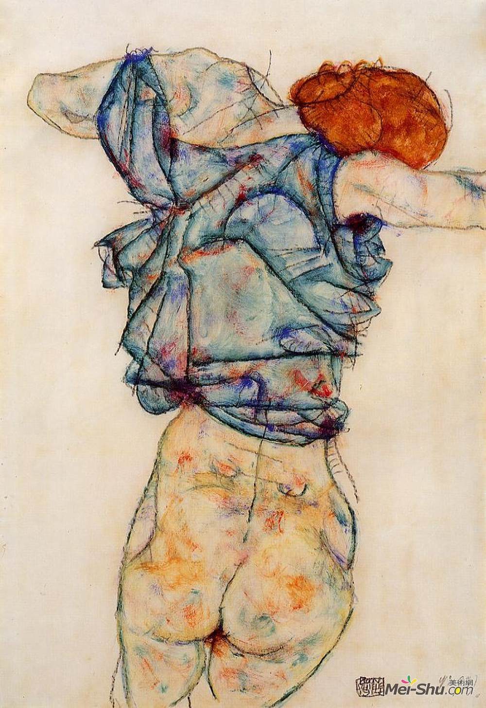 埃贡·席勒(Egon Schiele)高清作品《脱衣女郎》