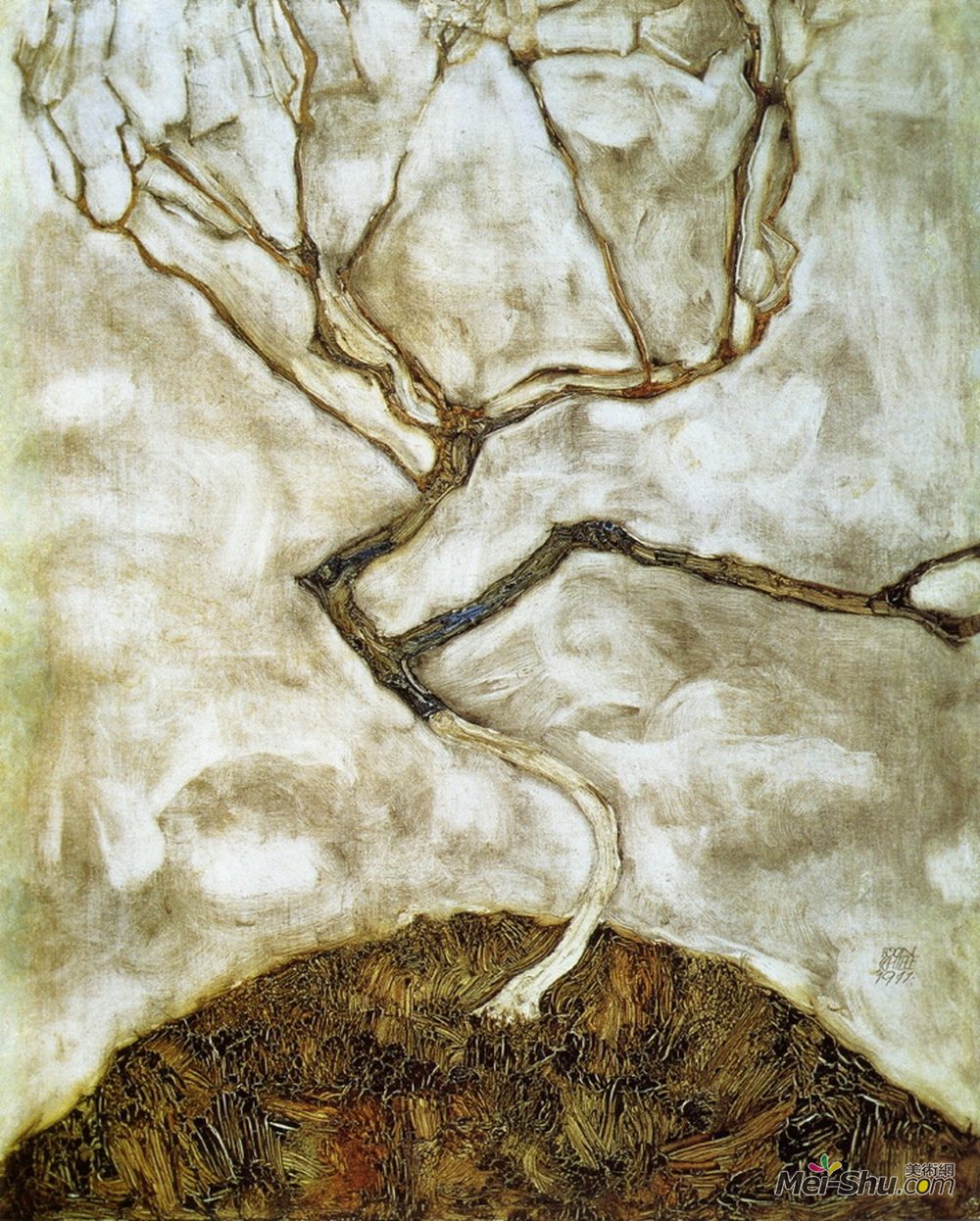 埃贡·席勒(Egon Schiele)高清作品《晚秋的树》