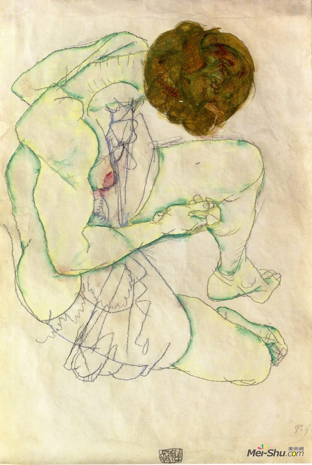 《坐着的女人》埃贡·席勒(egon schiele)高清作品欣赏