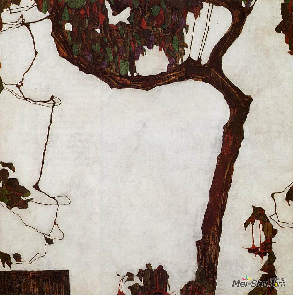 埃贡·席勒(Egon Schiele)高清作品《秋叶树》