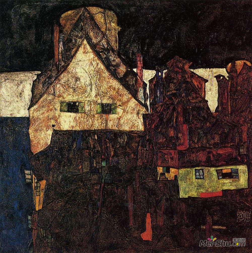 埃贡·席勒(Egon Schiele)高清作品《小城市（死城）》