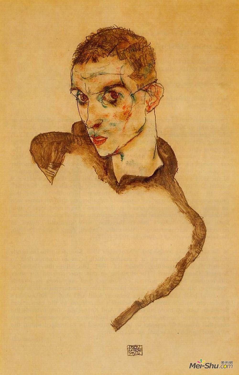 《自画像》埃贡·席勒(egon schiele)高清作品欣赏