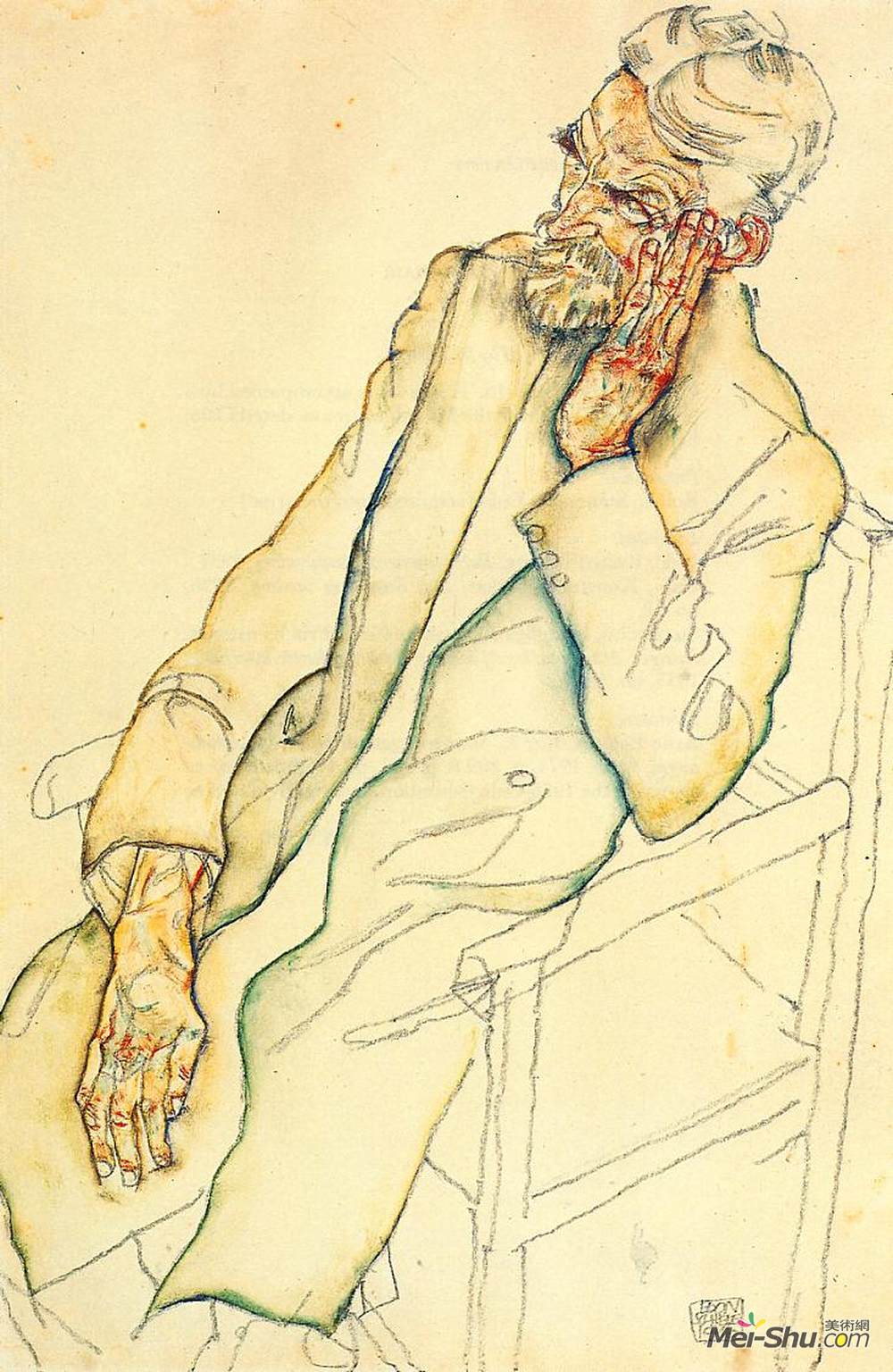 埃贡·席勒(Egon Schiele)高清作品《约翰哈姆斯的肖像》