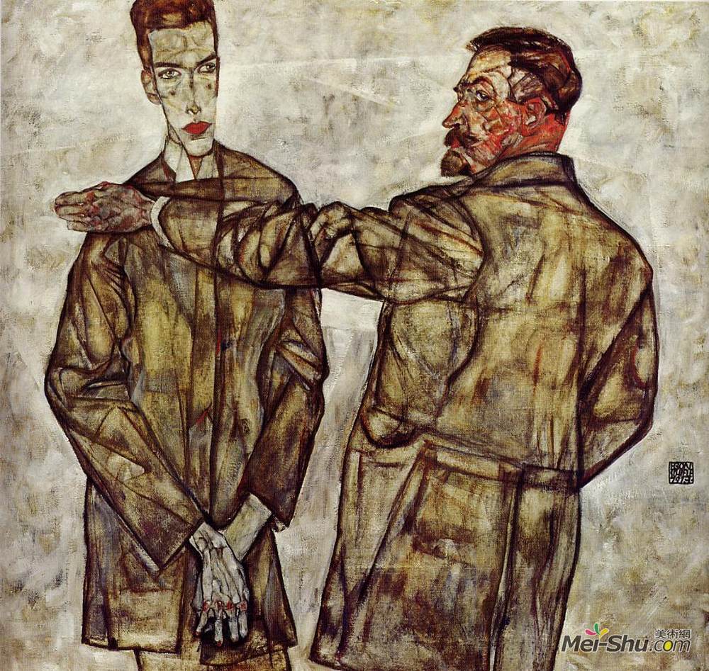 埃贡席勒egonschiele高清作品doubleportraitchiefinspectorheinrich