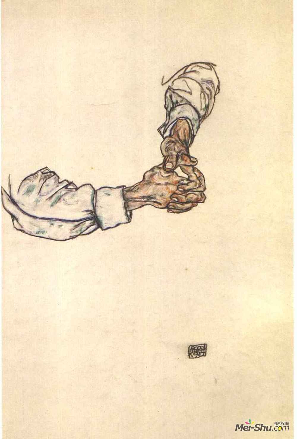 埃贡·席勒(Egon Schiele)高清作品《手研究》