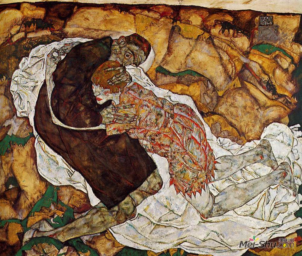 埃贡·席勒(Egon Schiele)高清作品《死亡与少女》