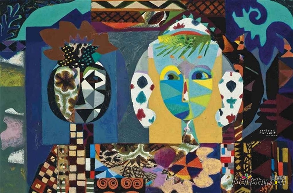 艾林·阿加尔(Eileen Agar)高清作品《刘易斯卡罗尔与爱丽丝》