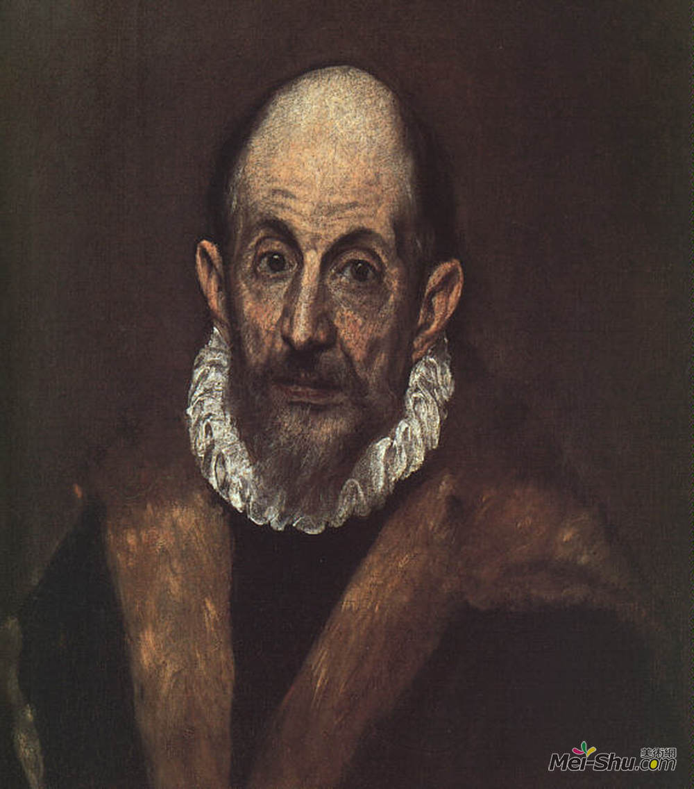 埃尔·格列柯(El Greco)高清作品《Portrait of an old man (presumed self-portrait of El Greco)》