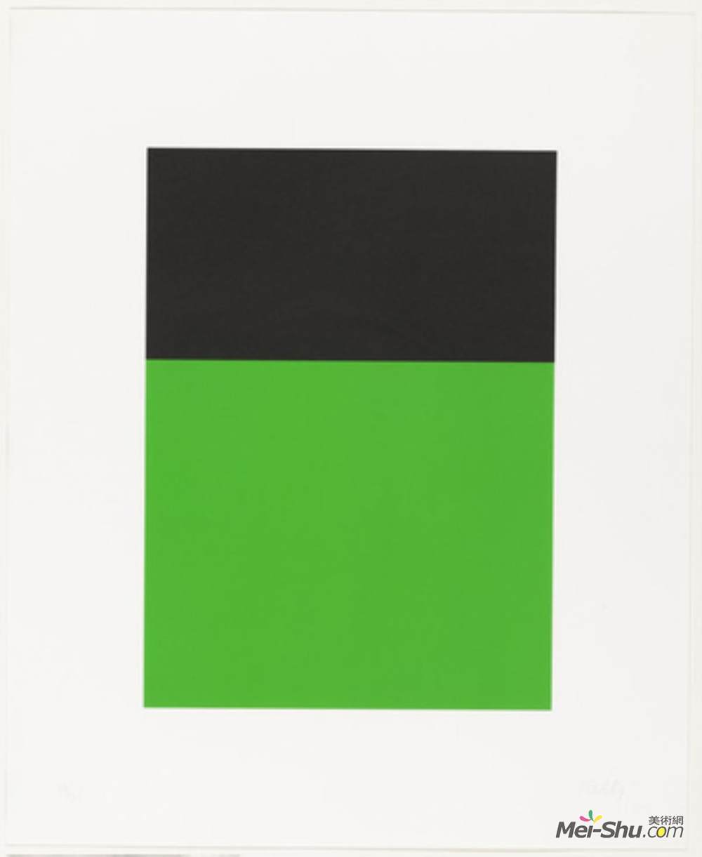 埃斯沃兹·凯利(Ellsworth Kelly)高清作品《十片石版画中的黑绿色》