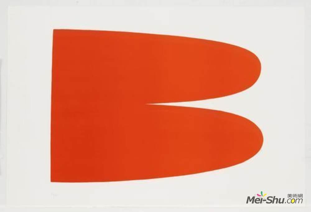 埃斯沃兹·凯利(Ellsworth Kelly)高清作品《二十七种彩色光刻套装中的红橙色》
