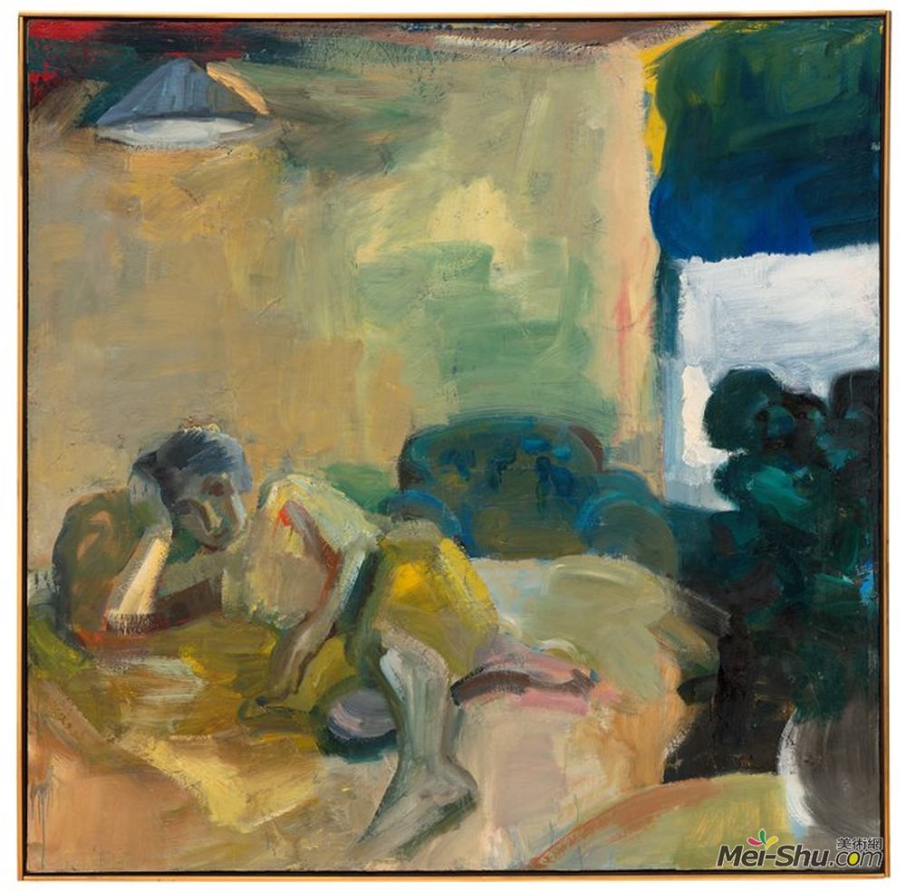 埃尔默比肖夫(Elmer Bischoff)高清作品《斜倚的女孩》
