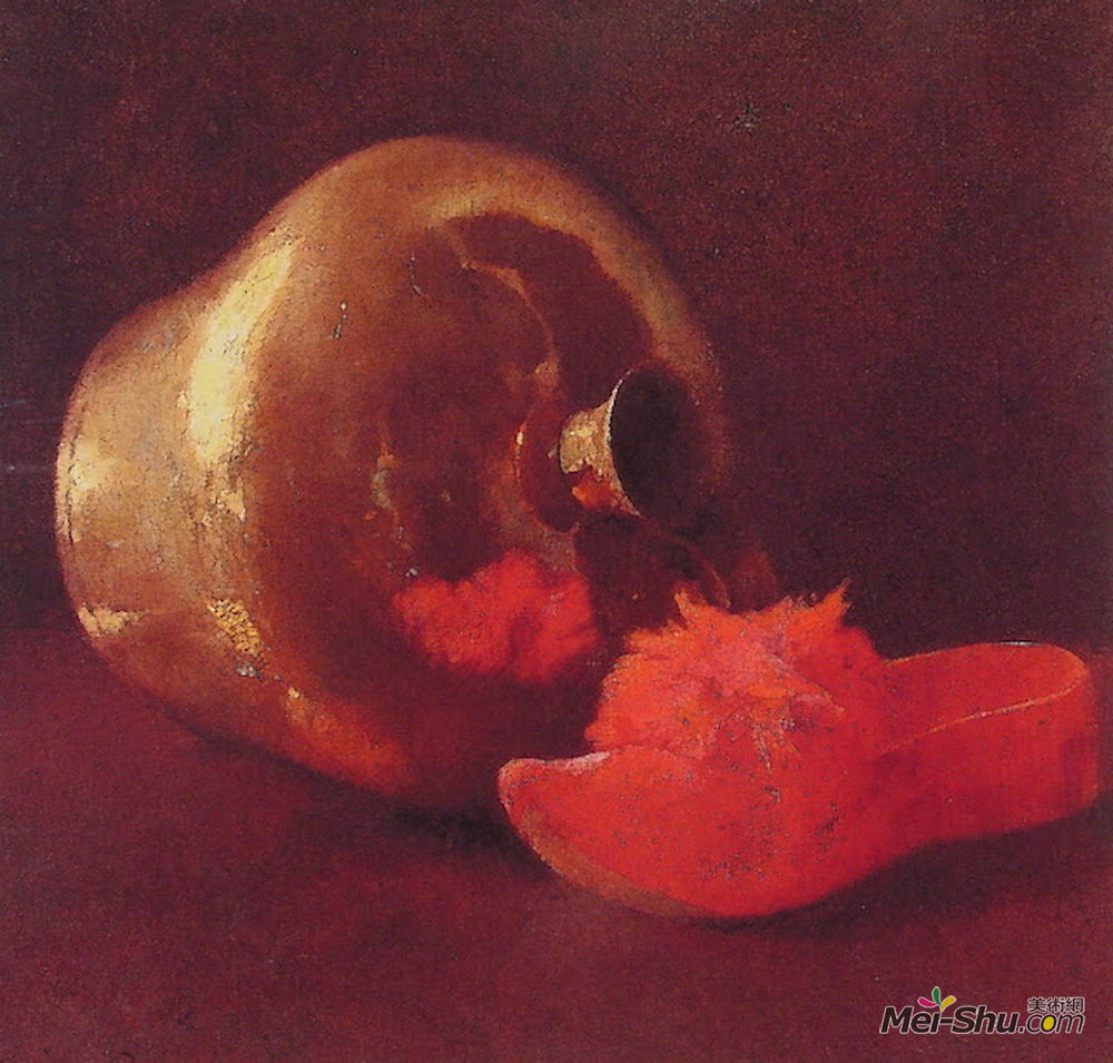 埃米尔·卡尔森(Emil Carlsen)高清作品《红宝石反射》