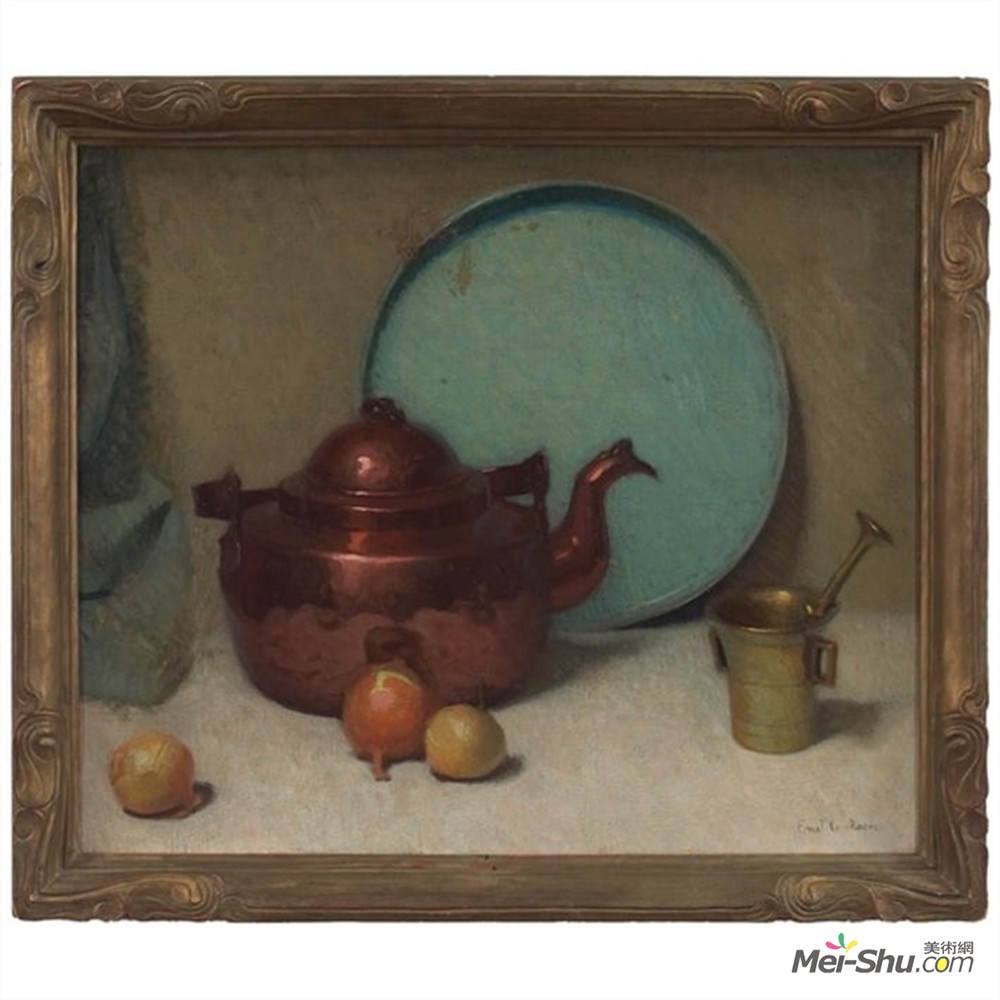 埃米尔·卡尔森(Emil Carlsen)高清作品《静物与茶壶》
