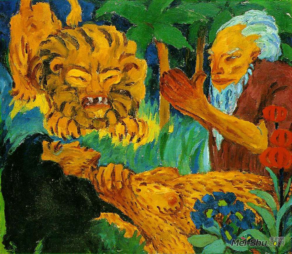 埃米尔·诺尔迪(Emil Nolde)高清作品《传说 - 埃及的圣玛丽 - 沙漠中的死亡》
