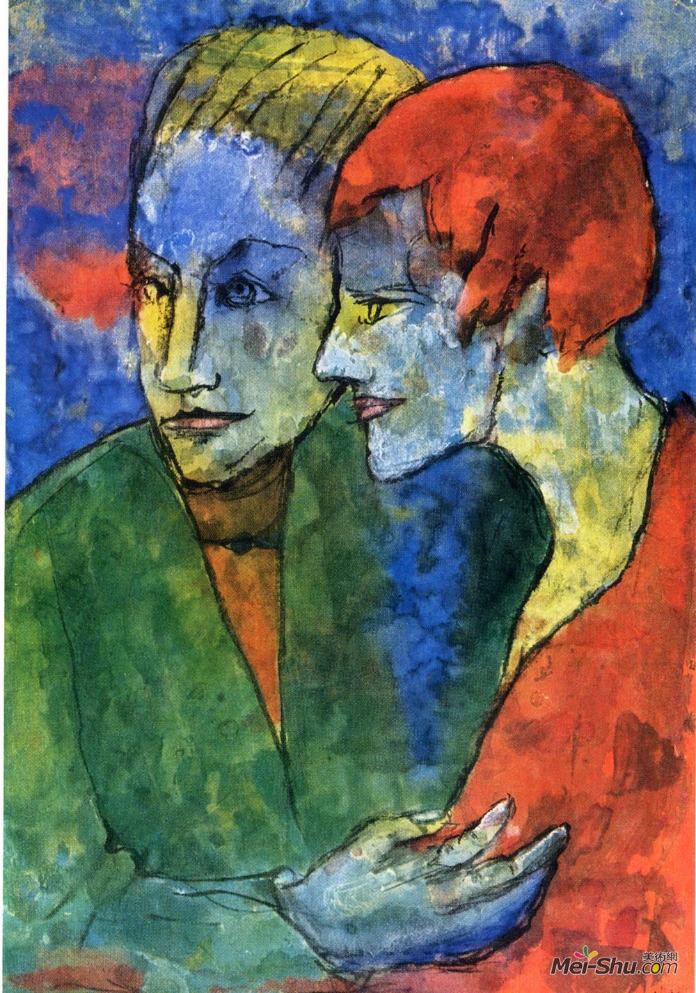 埃米尔·诺尔迪(Emil Nolde)高清作品《年轻夫妇》