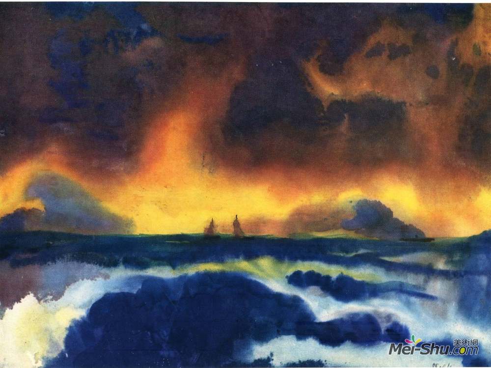 埃米尔·诺尔迪(Emil Nolde)高清作品《风暴海》