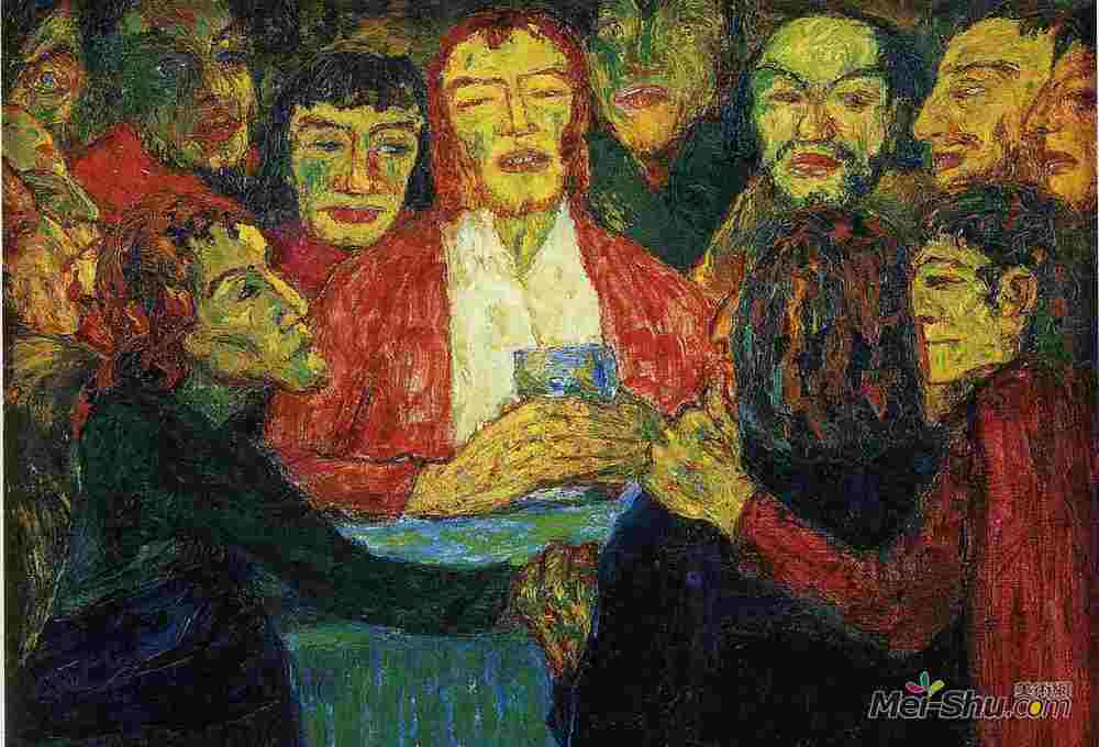 埃米尔·诺尔迪(Emil Nolde)高清作品《最后的晚餐》