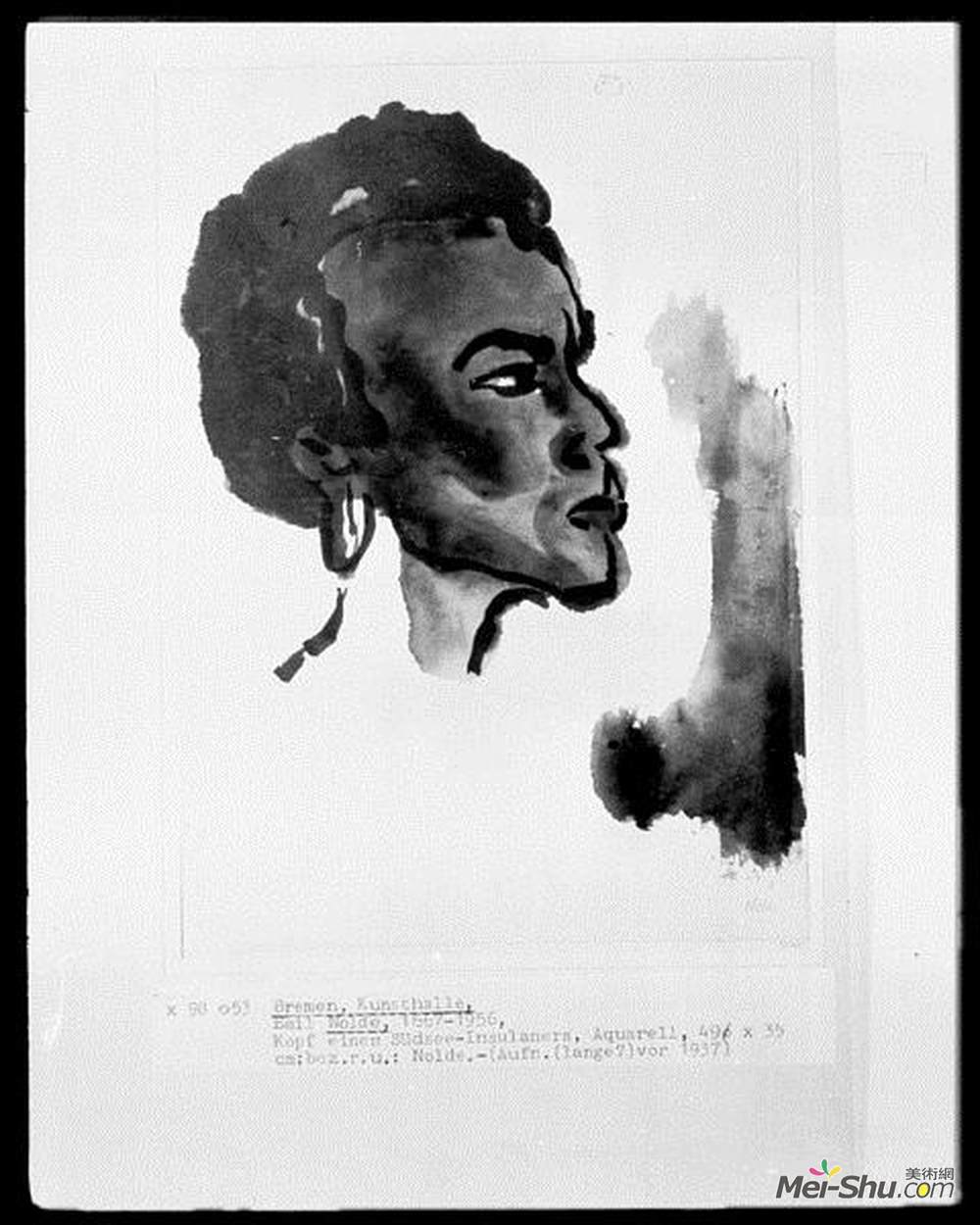 埃米尔·诺尔迪(Emil Nolde)高清作品《南海岛民肖像》