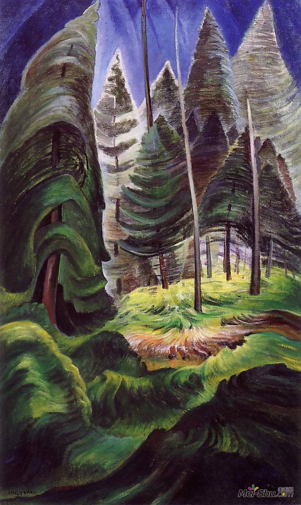 埃米莉·凯尔(Emily Carr)高清作品《郁郁不乐的大海》