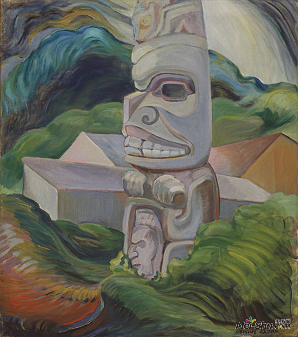 埃米莉·凯尔(Emily Carr)高清作品《滑铁卢海狸竿》