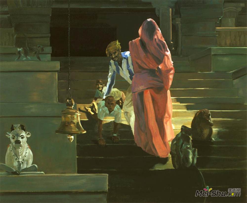 埃里克·菲舍尔(Eric Fischl)高清作品《在寺庙的楼梯上》