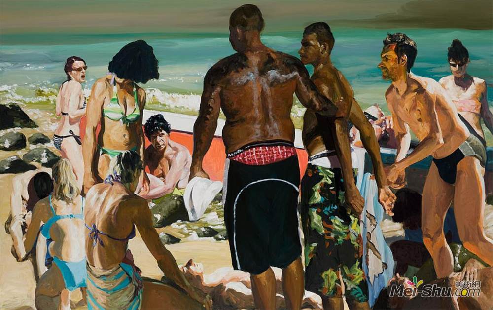 埃里克·菲舍尔(Eric Fischl)高清作品《天堂天堂海滩的场景》