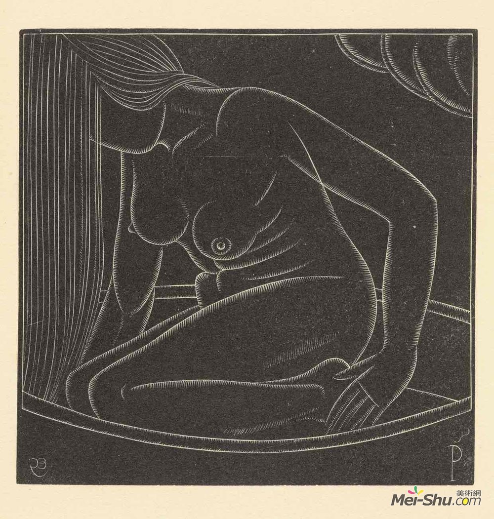 埃里克·吉尔(Eric Gill)高清作品《埃里克吉尔在巴斯二世的女孩（佩特拉）》