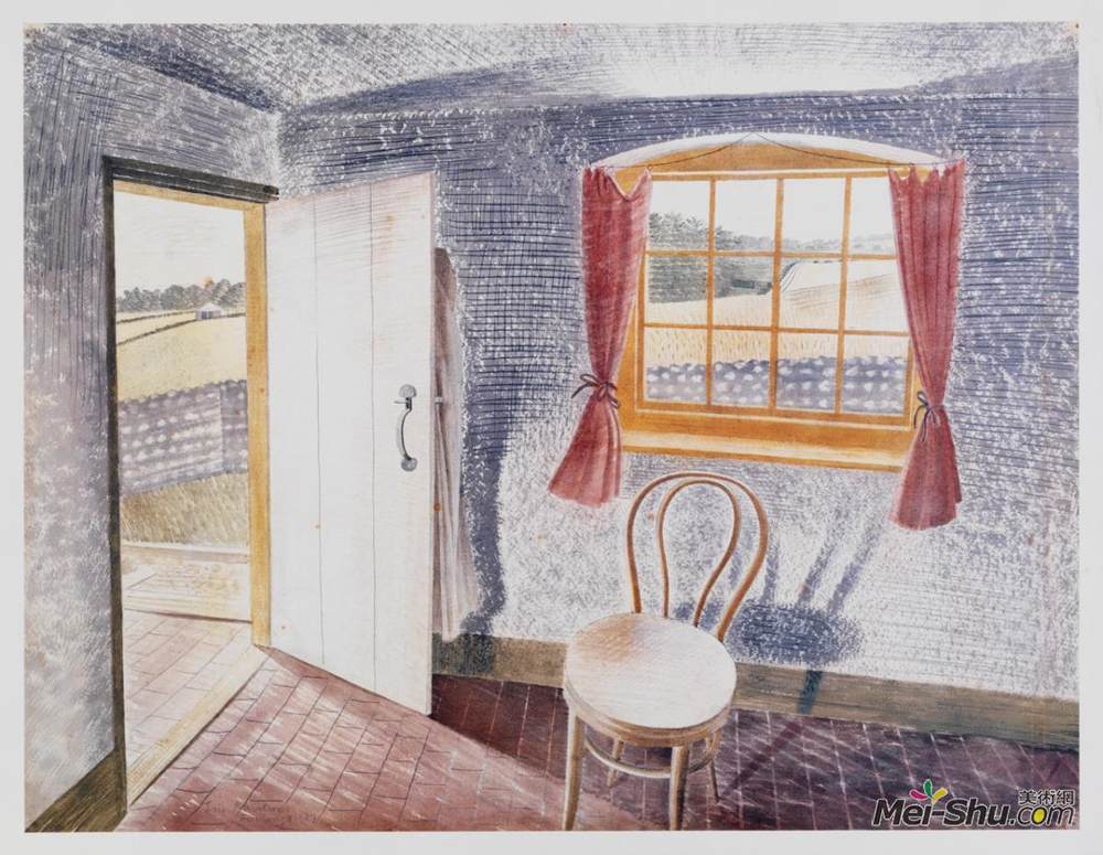 艾里克·拉斐留斯(Eric Ravilious)高清作品《福隆室内》