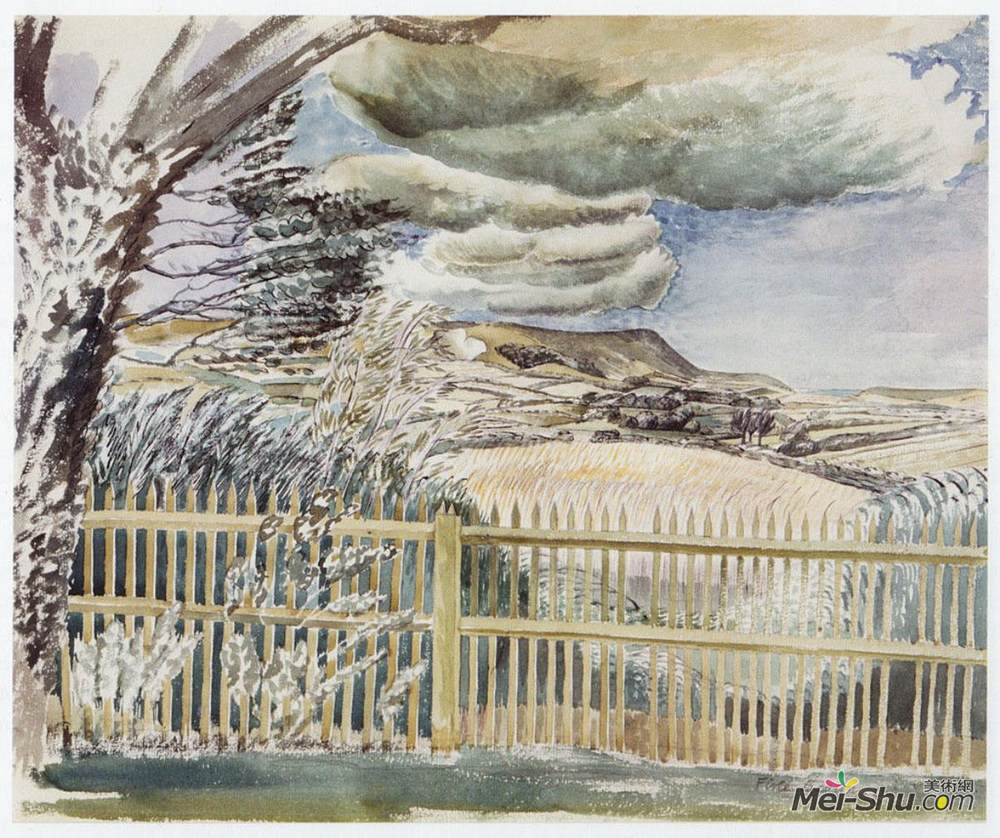 艾里克·拉斐留斯(Eric Ravilious)高清作品《菲尔信标》