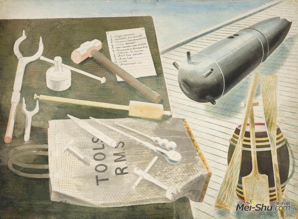 艾里克·拉斐留斯(Eric Ravilious)高清作品《拆弹设备》