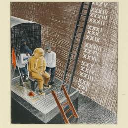 艾里克·拉斐留斯(Eric Ravilious)高清作品:The Diver, HMS Dolphin Submarine, WW2