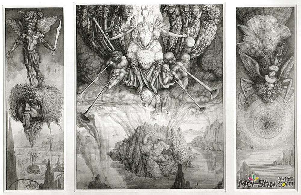 恩斯特·富克斯(Ernst Fuchs)高清作品《撒旦的天堂》