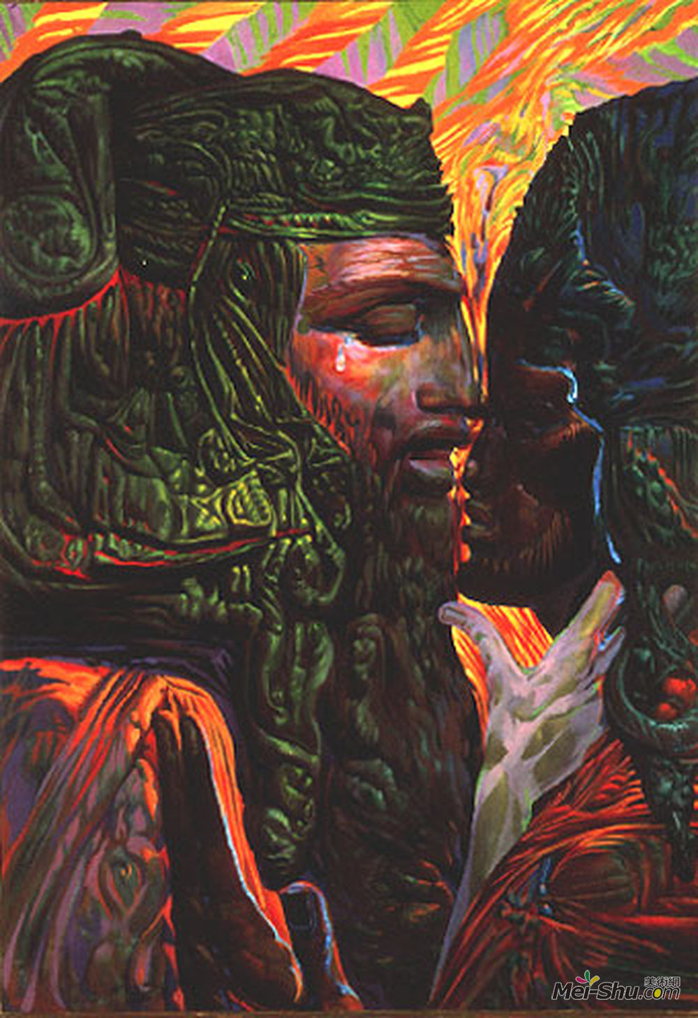 恩斯特·富克斯(Ernst Fuchs)高清作品《戴维与拔示巴（二）》