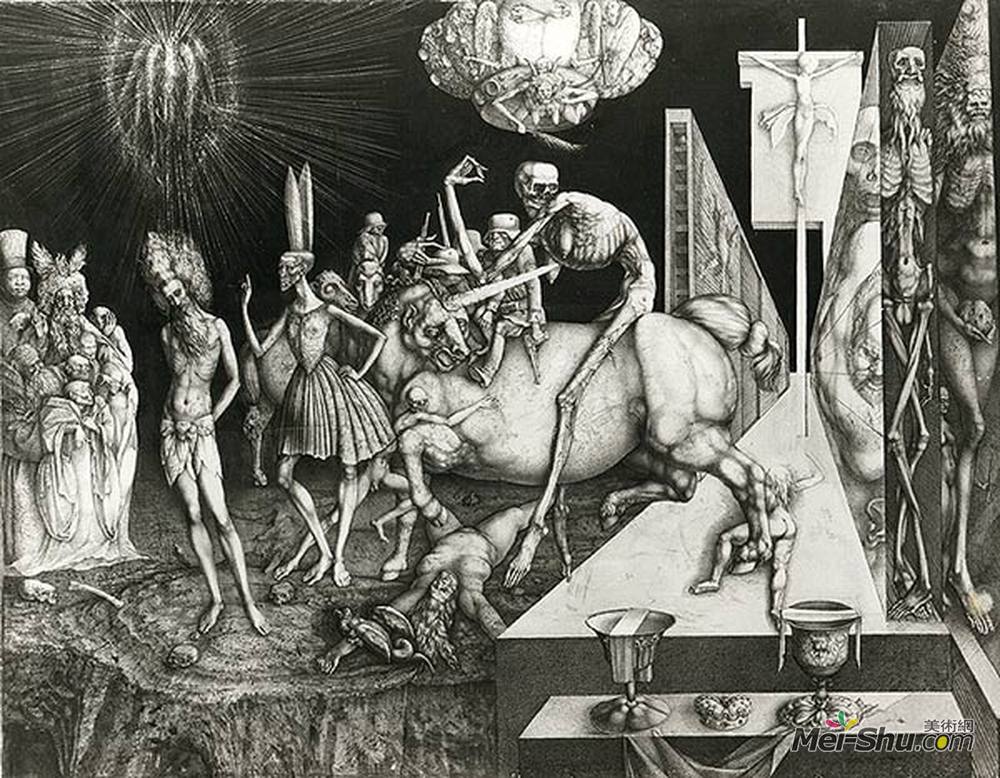 恩斯特·富克斯(Ernst Fuchs)高清作品《彼拉多前的基督》