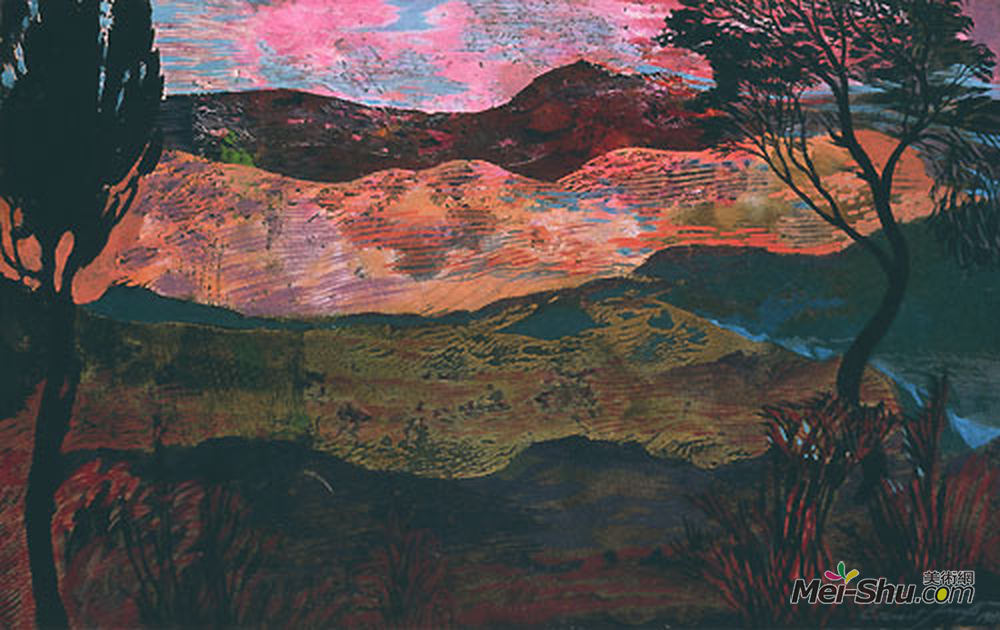 恩斯特·富克斯(Ernst Fuchs)高清作品《南法国风景》