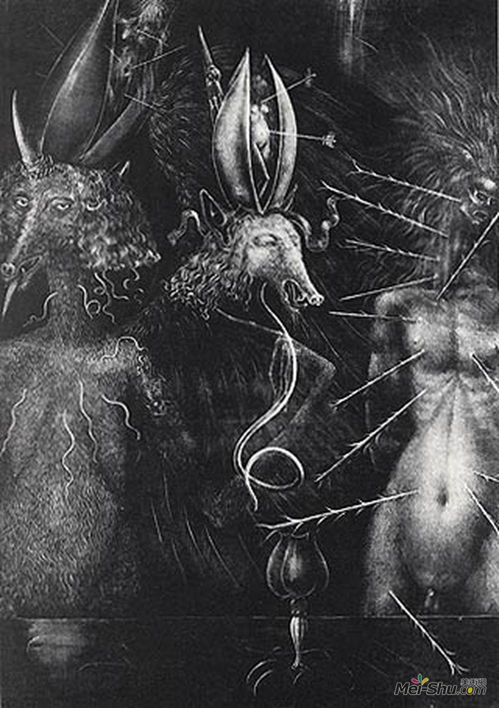 恩斯特·富克斯(Ernst Fuchs)高清作品《失落的折磨》