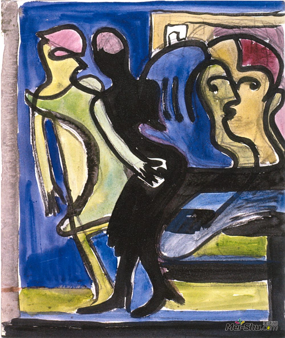 恩斯特·路德维希·克尔希纳(Ernst Ludwig Kirchner)高清作品《走进咖啡馆》