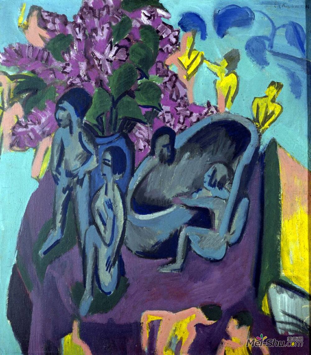 恩斯特·路德维希·克尔希纳(Ernst Ludwig Kirchner)高清作品《雕塑静物》