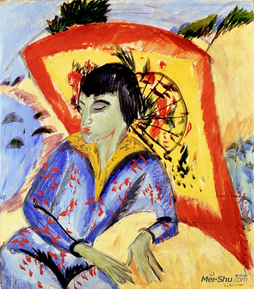 恩斯特·路德维希·克尔希纳(Ernst Ludwig Kirchner)高清作品《日本人》