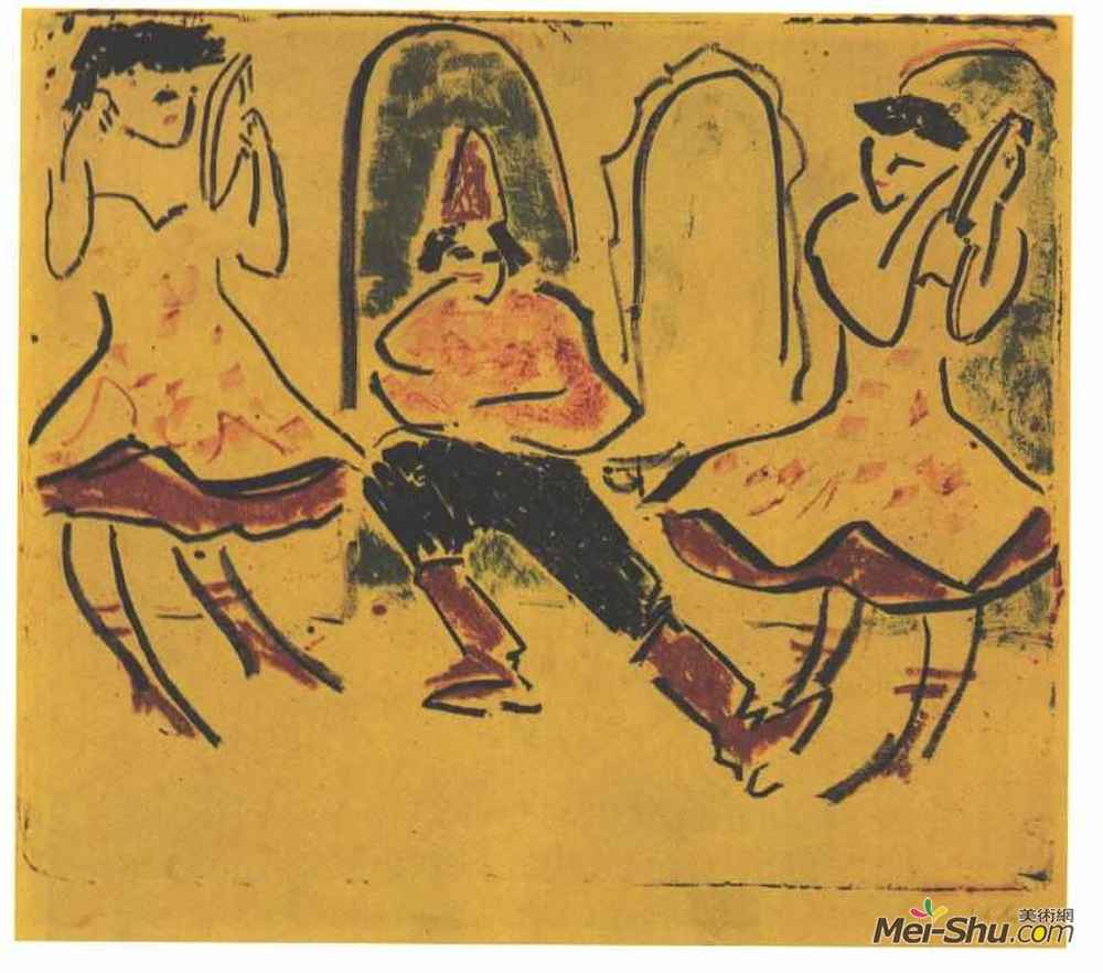 恩斯特·路德维希·克尔希纳(Ernst Ludwig Kirchner)高清作品《匈牙利舞曲》
