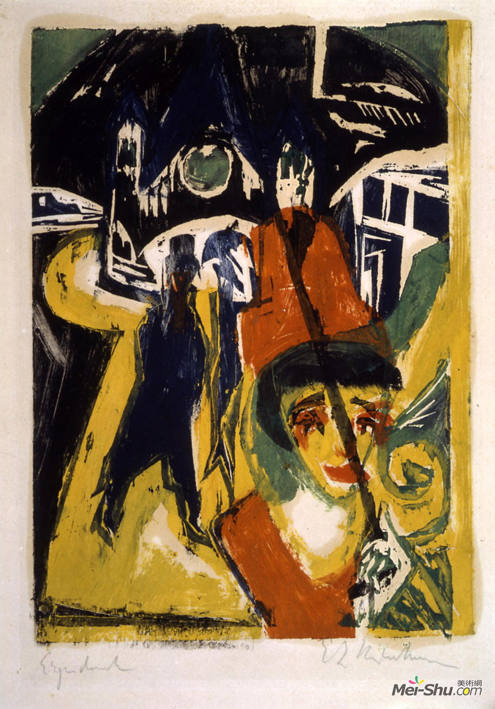 恩斯特·路德维希·克尔希纳(Ernst Ludwig Kirchner)高清作品《路上的可可》