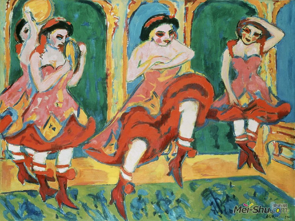 恩斯特·路德维希·克尔希纳(Ernst Ludwig Kirchner)高清作品《扎扎达斯舞者》