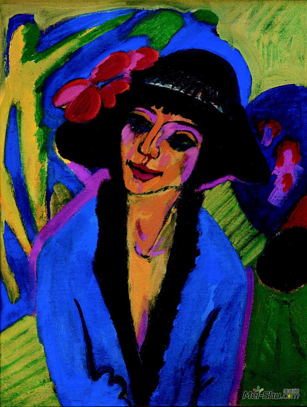恩斯特·路德维希·克尔希纳(Ernst Ludwig Kirchner)高清作品《格尔达的肖像》