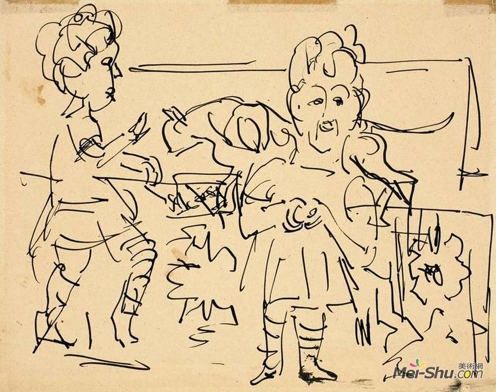 恩斯特·路德维希·克尔希纳(Ernst Ludwig Kirchner)高清作品《玩儿》
