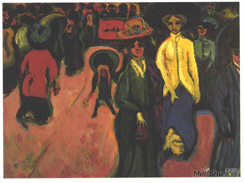 恩斯特·路德维希·克尔希纳(Ernst Ludwig Kirchner)高清作品《街道》