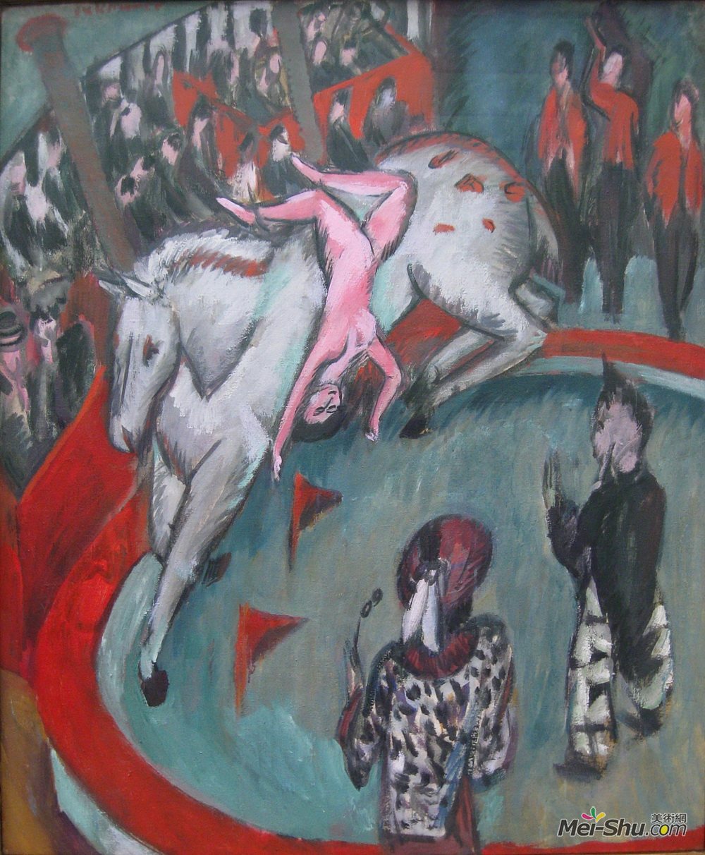 恩斯特·路德维希·克尔希纳(Ernst Ludwig Kirchner)高清作品《骑马骑兵》